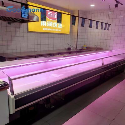 फ्रीस्टैंडिंग मीट डिस्प्ले फ्रीजर 570L फूड कूलर 0 - 5 ℃ शोकेस